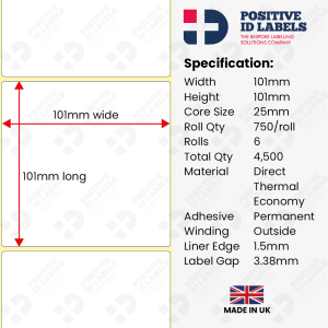 101x101mm Direct Thermal Labels