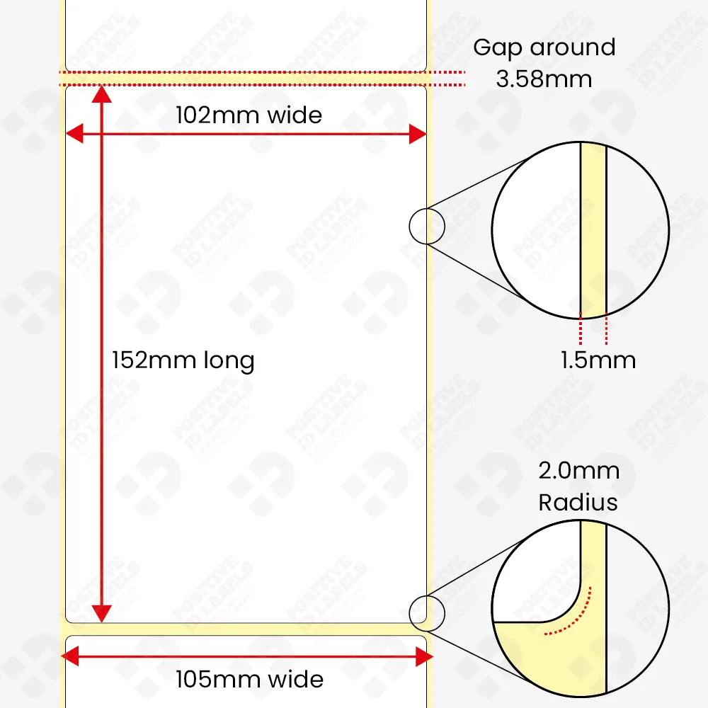 102x152mm Direct Thermal Labels x5000 for Desktop Printers - Image 2