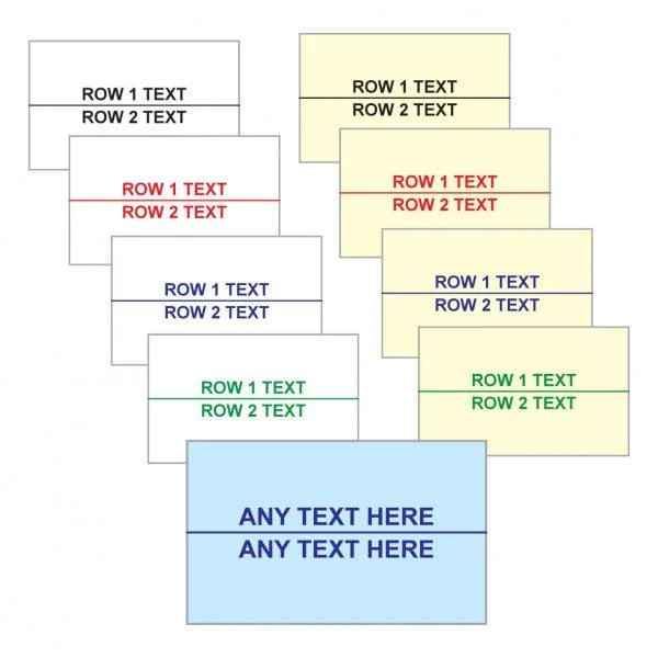 2 line pre-printed label for labelling guns