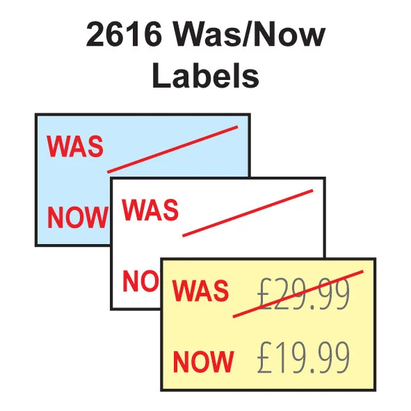 was-now Pricing gun labels