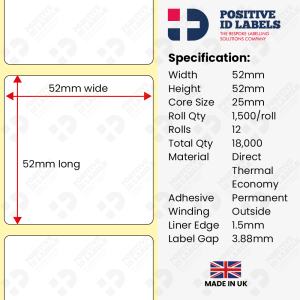 52x52mm Direct Thermal Labels