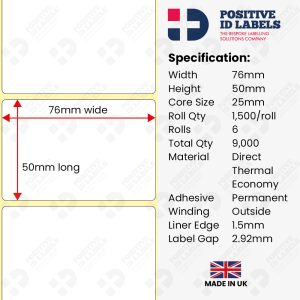 76x50mm Direct Thermal Labels