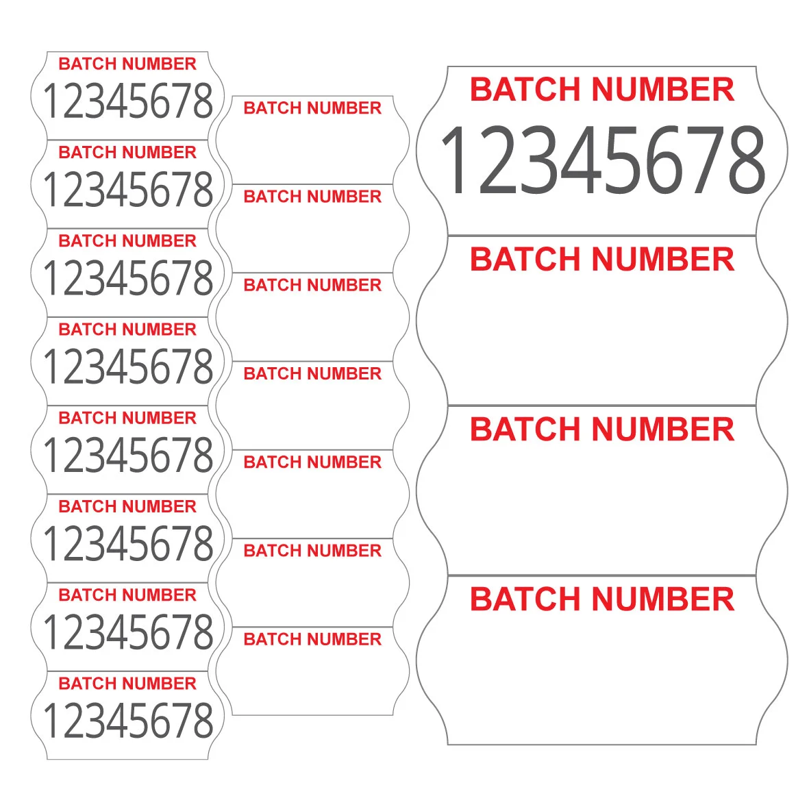Batch number labels for pricing guns
