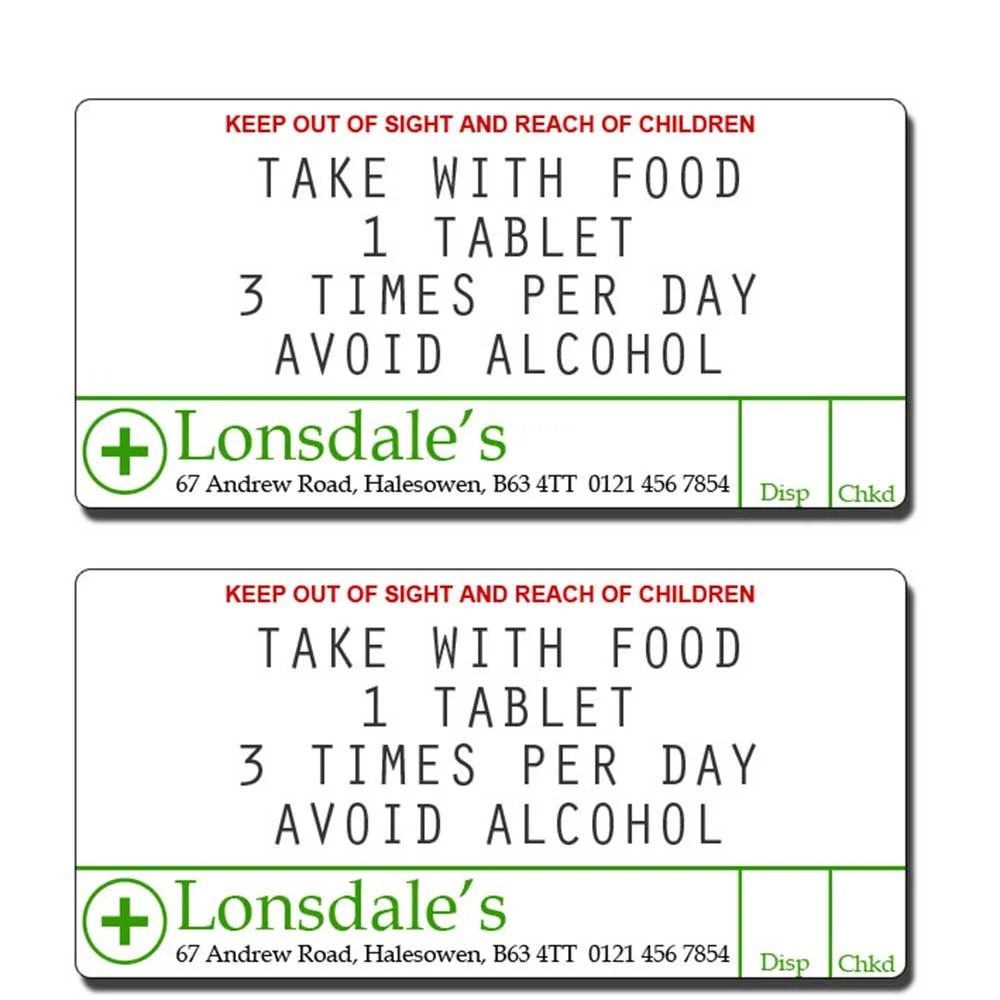Chemist labels