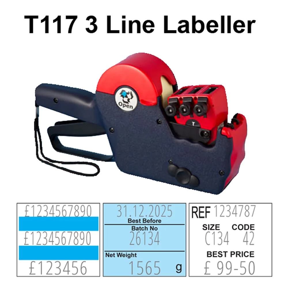 Open T117 three line pricing gun