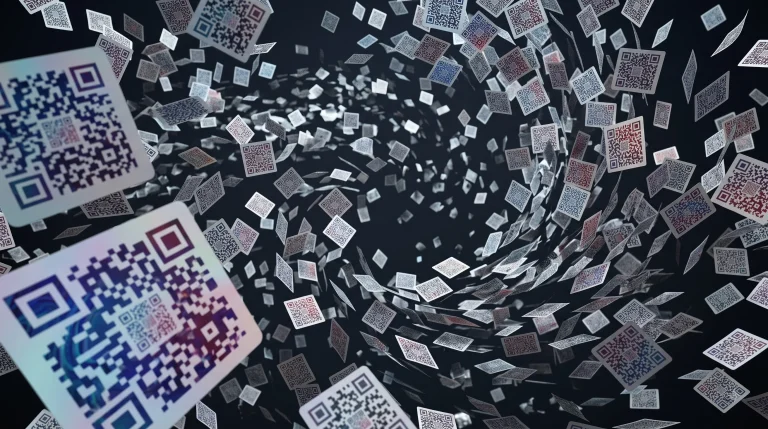 QR Code stickers and qr code labels in a metaphorical whirlwhind