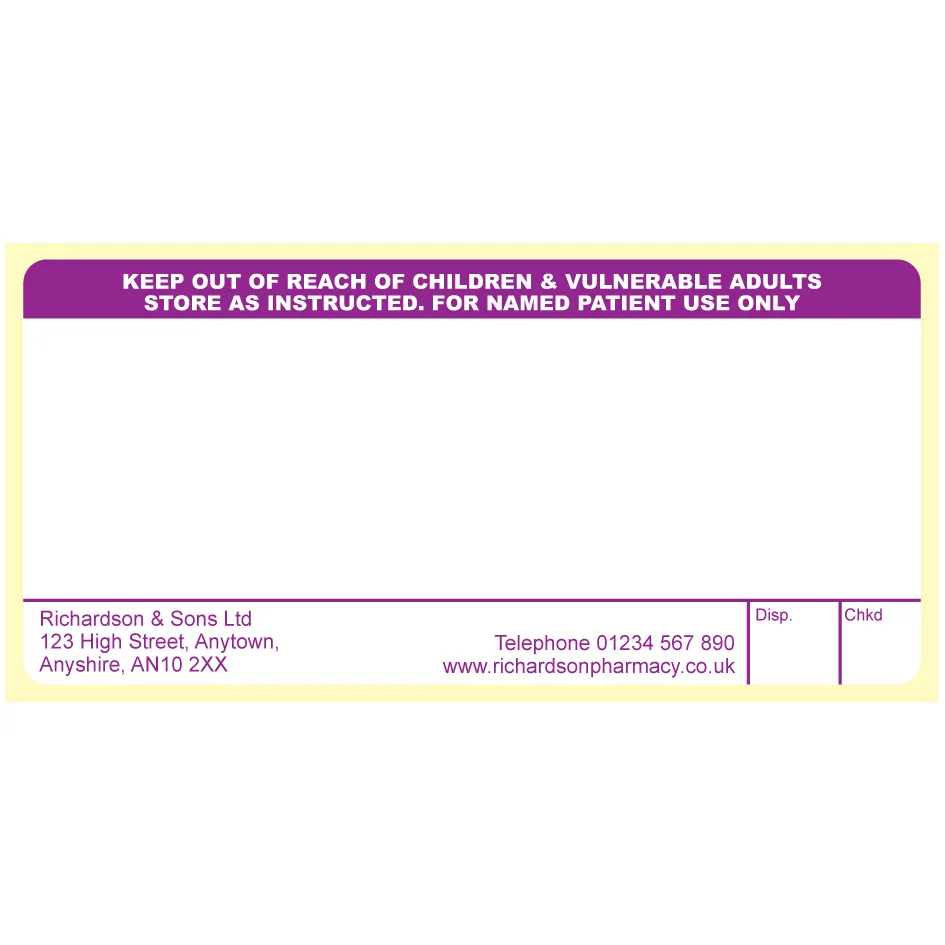 Sample pharmacy labels