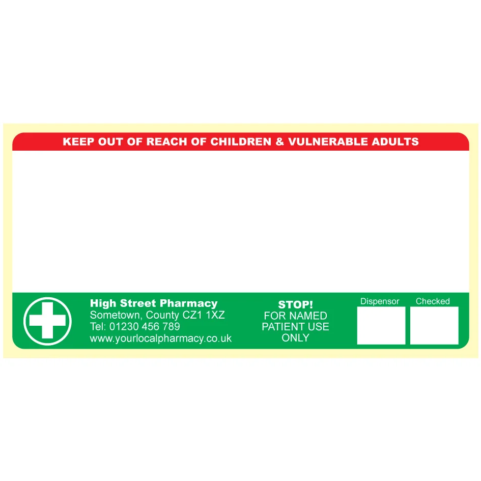 Sample pharmacy labels