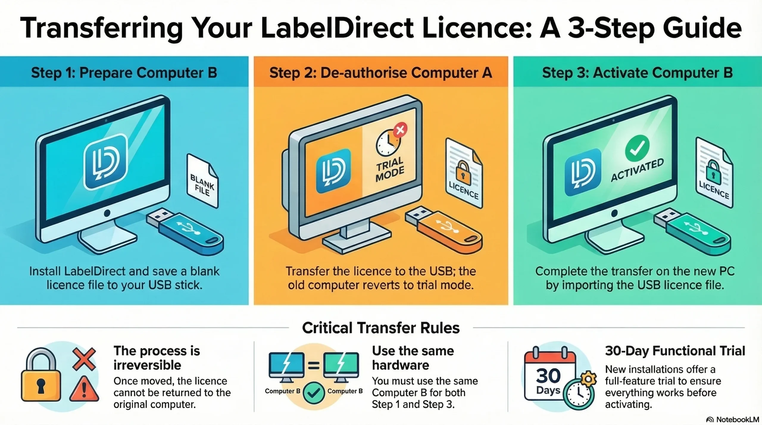 transfer label direct licence infographic