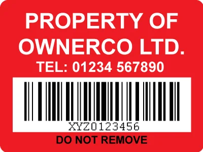 variable numbered and barcodes Asset labels