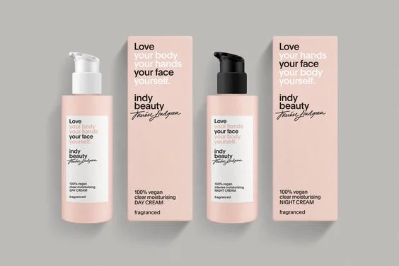 Cosmetics Labels on product packaging