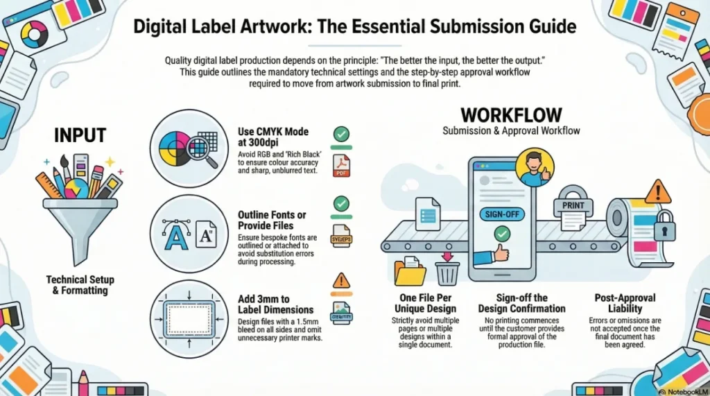 digital label artwork guidelines infographic