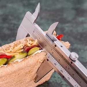 food labelling software labelling metaphor - sandwich in calipers