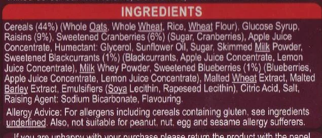 ingredient listing
