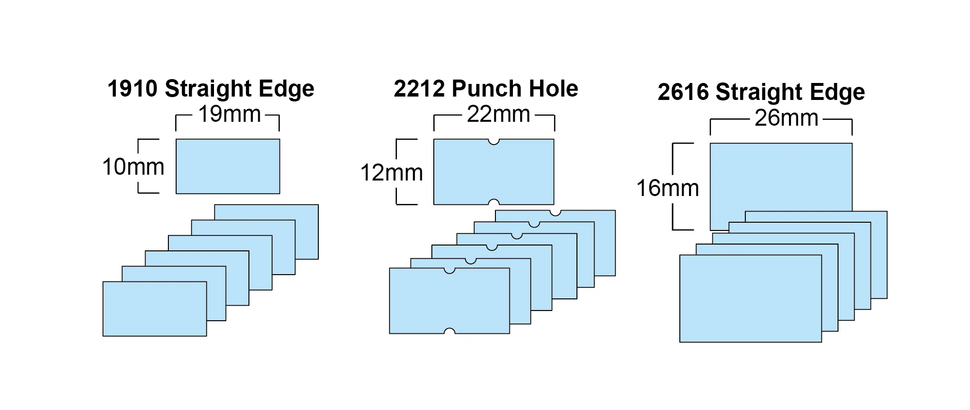 labelling gun labels sizes
