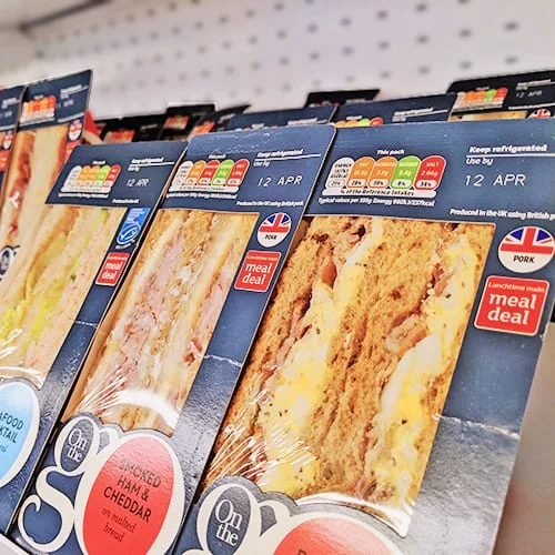 Sandwich labels nutrition labelling