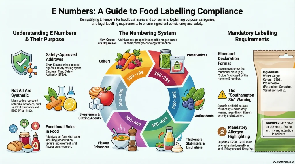 e number labelling compliance infographic